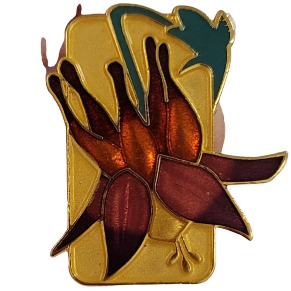 Wm Spear 1993 Enamel Iris Pin, Signed K944 - Picture 2 of 5